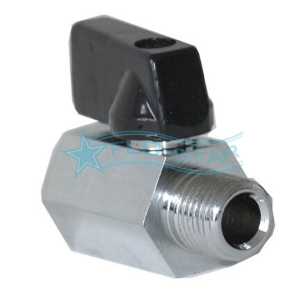 Chrome 1/4" Ball Valve, Mini Hex M x F